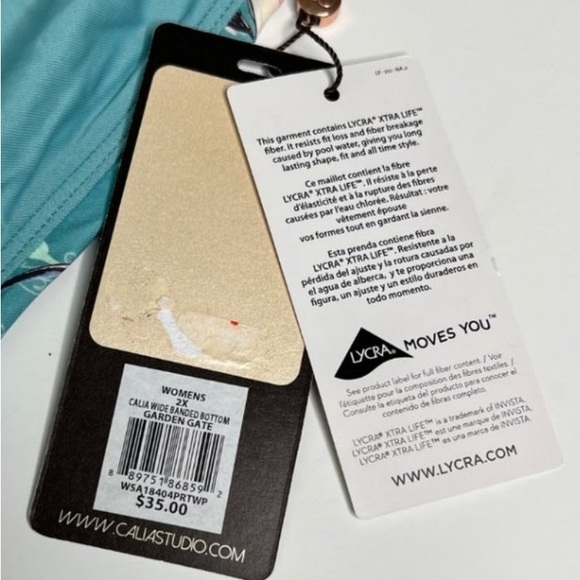 CALIA Garden Gate Mid Rise Moderate Coverage Wide Waistband Bikini Botto… - Picture 4 of 7